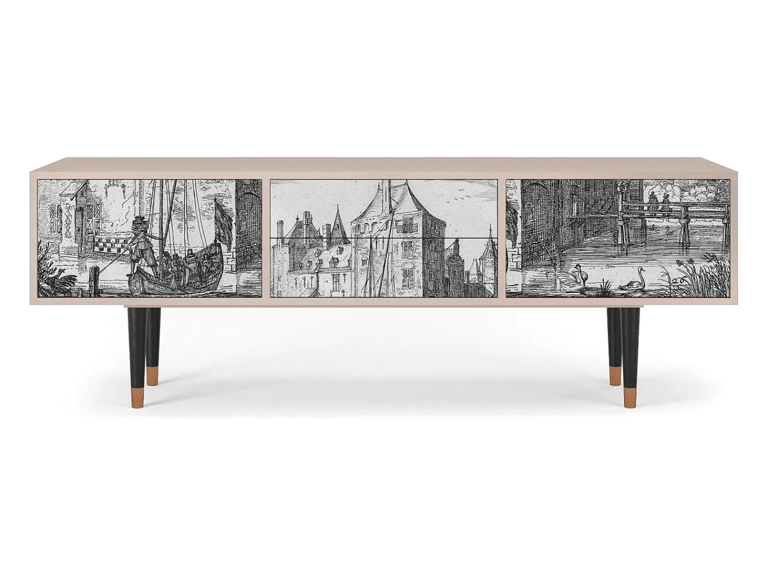 Online Mueble de TV - 170х59х48 cm - T4 - Castle by Breugel, Latte Bege