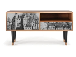 Móvel De Tv| Mueble de TV - 115х59х48 cm - T3 - Castle with Bridge, Nogueira Castanho