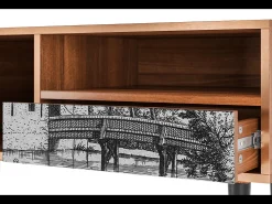 Móvel De Tv| Mueble de TV - 115х59х48 cm - T3 - Castle with Bridge, Nogueira Castanho
