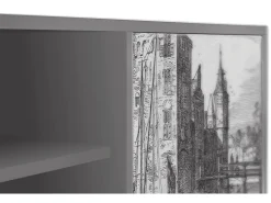 New Mueble de TV - 170х69х48 cm - T2 - Castle by Breugel, Cinza Cinzento