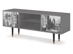 New Mueble de TV - 170х69х48 cm - T2 - Castle by Breugel, Cinza Cinzento