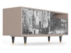 Mueble de TV - 125х56х41 cm - T7 - Castle with Bridge, Latte^ Móvel De Tv