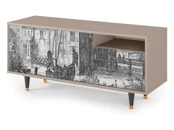 Mueble de TV - 125х56х41 cm - T7 - Castle with Bridge, Latte^ Móvel De Tv