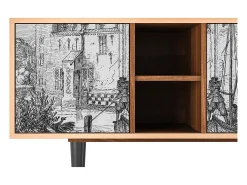 Móvel De Tv| Mueble de TV - 150х69х41 cm - T5 - Castle with Bridge, Nogueira Castanho