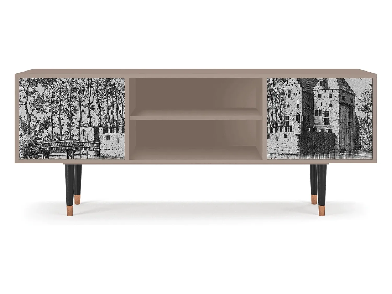Mueble de TV - 170х69х48 cm - T2 - Castle with Bridge, Latte^ Móvel De Tv