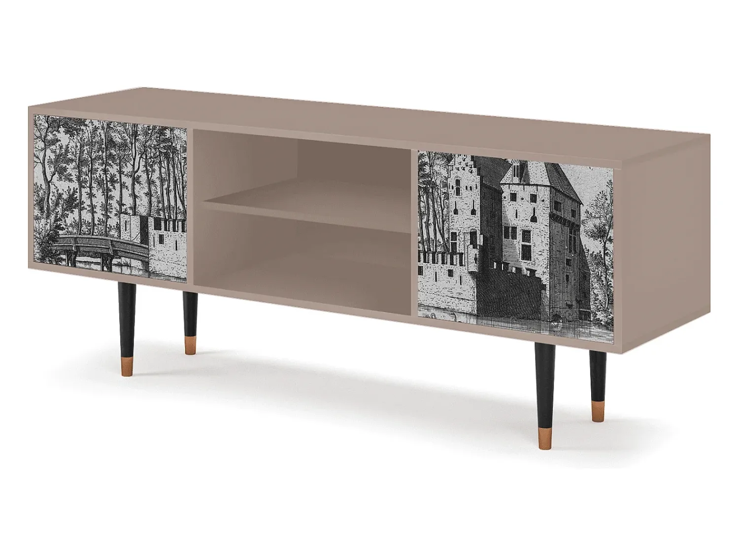 Mueble de TV - 170х69х48 cm - T2 - Castle with Bridge, Latte^ Móvel De Tv