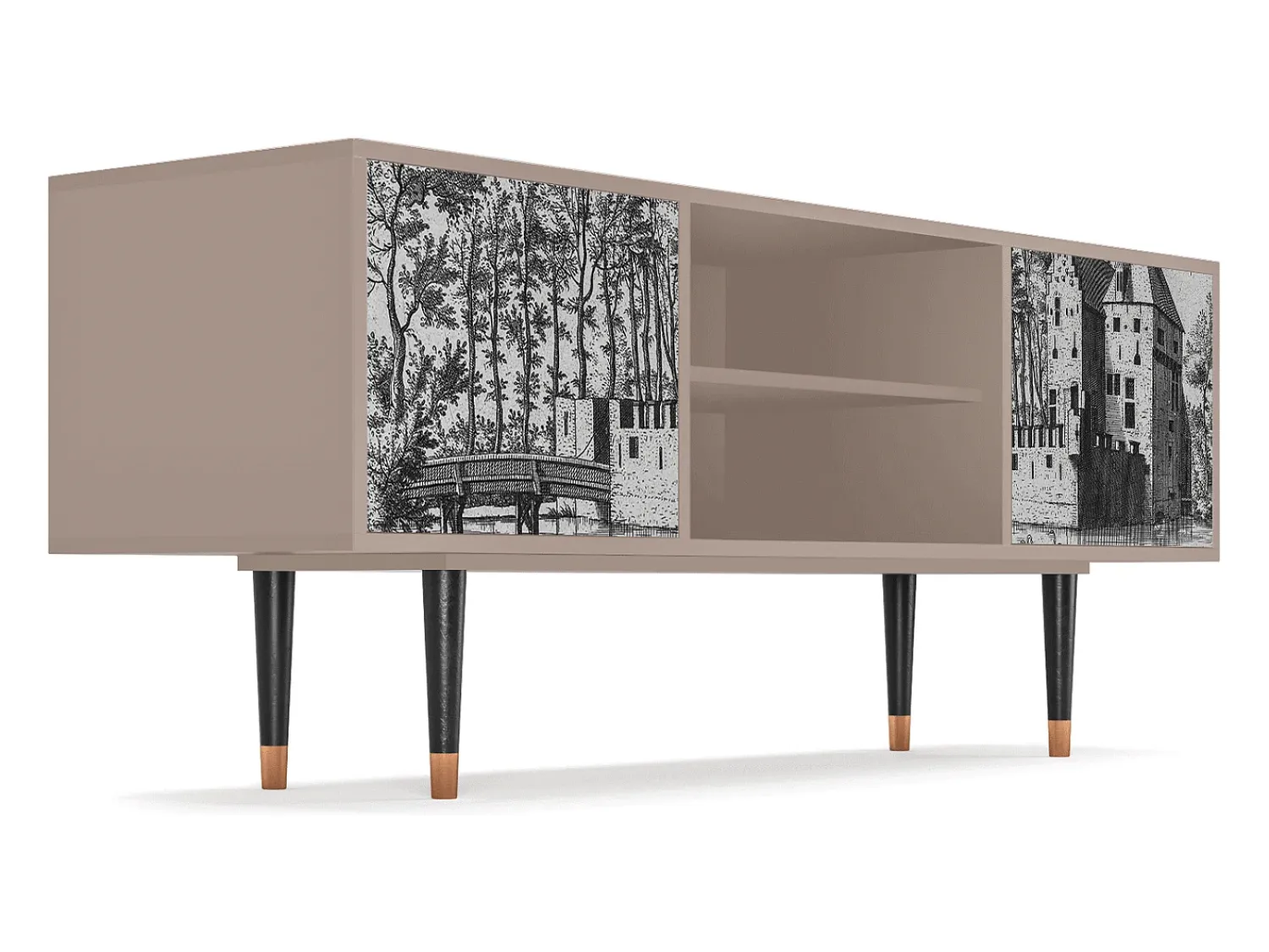 Mueble de TV - 170х69х48 cm - T2 - Castle with Bridge, Latte^ Móvel De Tv