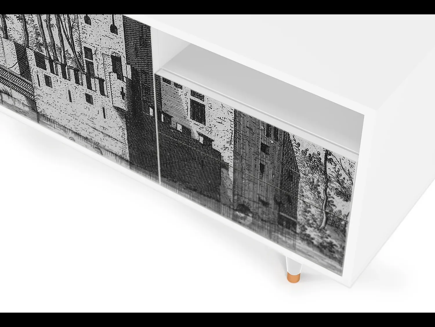 Mueble de TV - 125х56х41 cm - T7 - Castle by Breugel, Branco^ Móvel De Tv