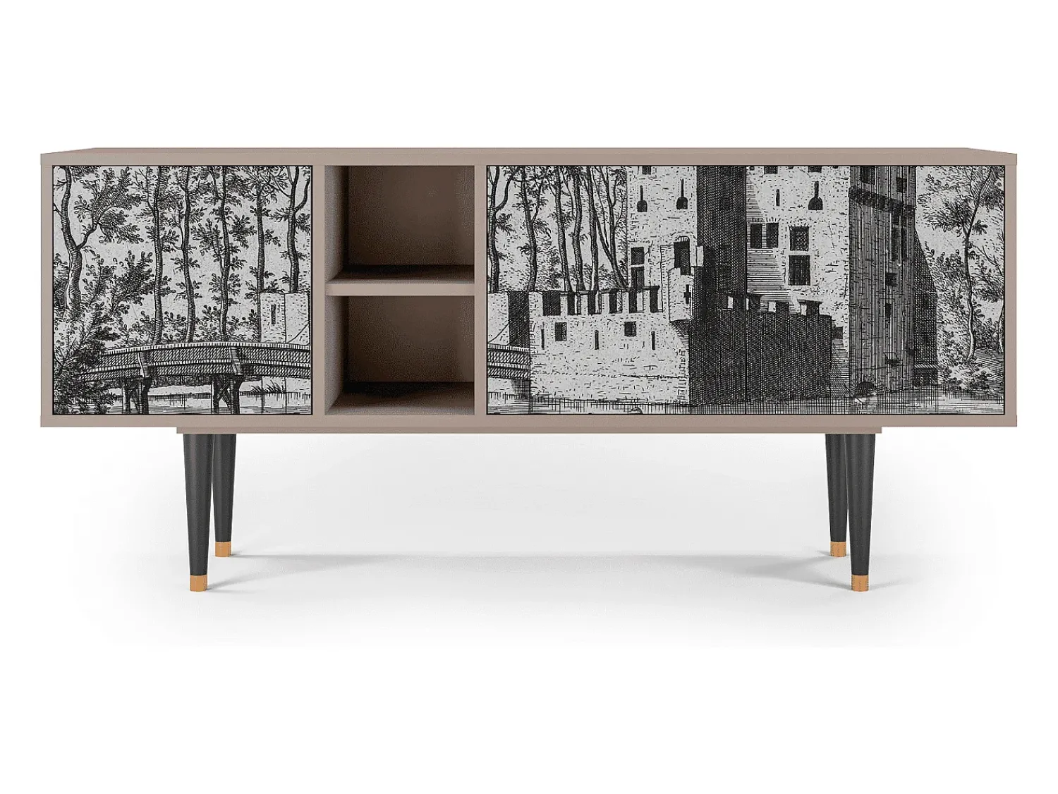 Mueble de TV - 150х69х41 cm - T5 - Castle by Breugel, Areia Bege