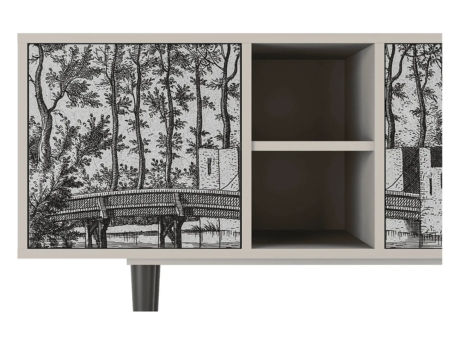 Mueble de TV - 150х69х41 cm - T5 - Castle by Breugel, Areia Bege