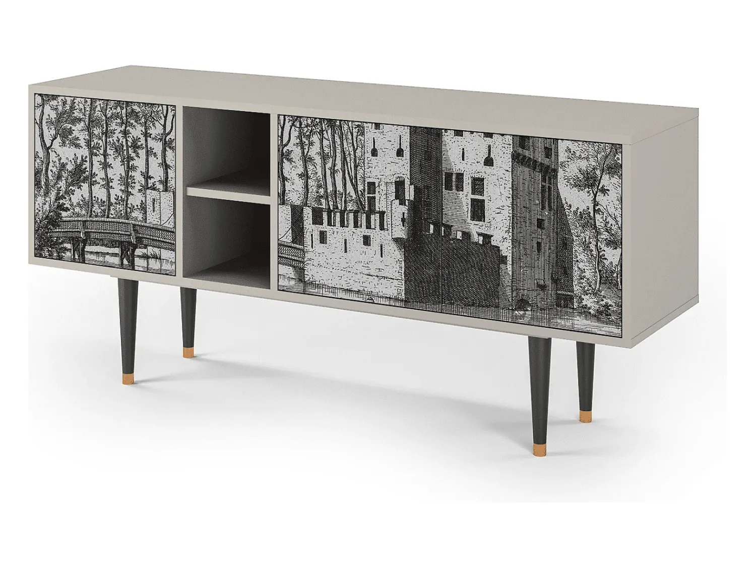 Mueble de TV - 150х69х41 cm - T5 - Castle by Breugel, Areia Bege