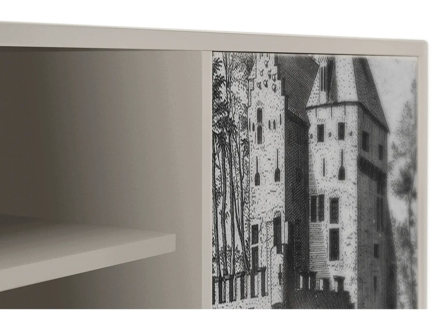 Móvel De Tv* Mueble de TV - 170х69х48 cm - T2 - Castle with Bridge, Areia Bege