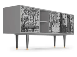 Outlet Mueble de TV - 150х69х41 cm - T5 - Castle by Breugel, Cinza Cinzento