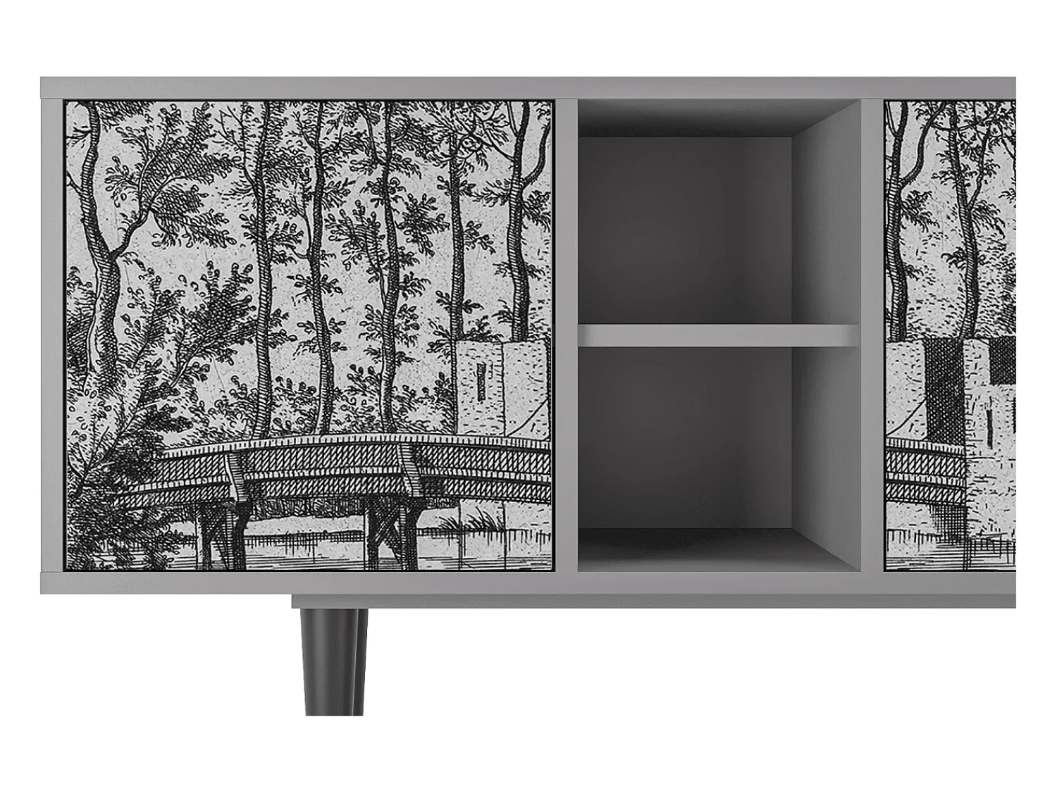 Outlet Mueble de TV - 150х69х41 cm - T5 - Castle by Breugel, Cinza Cinzento