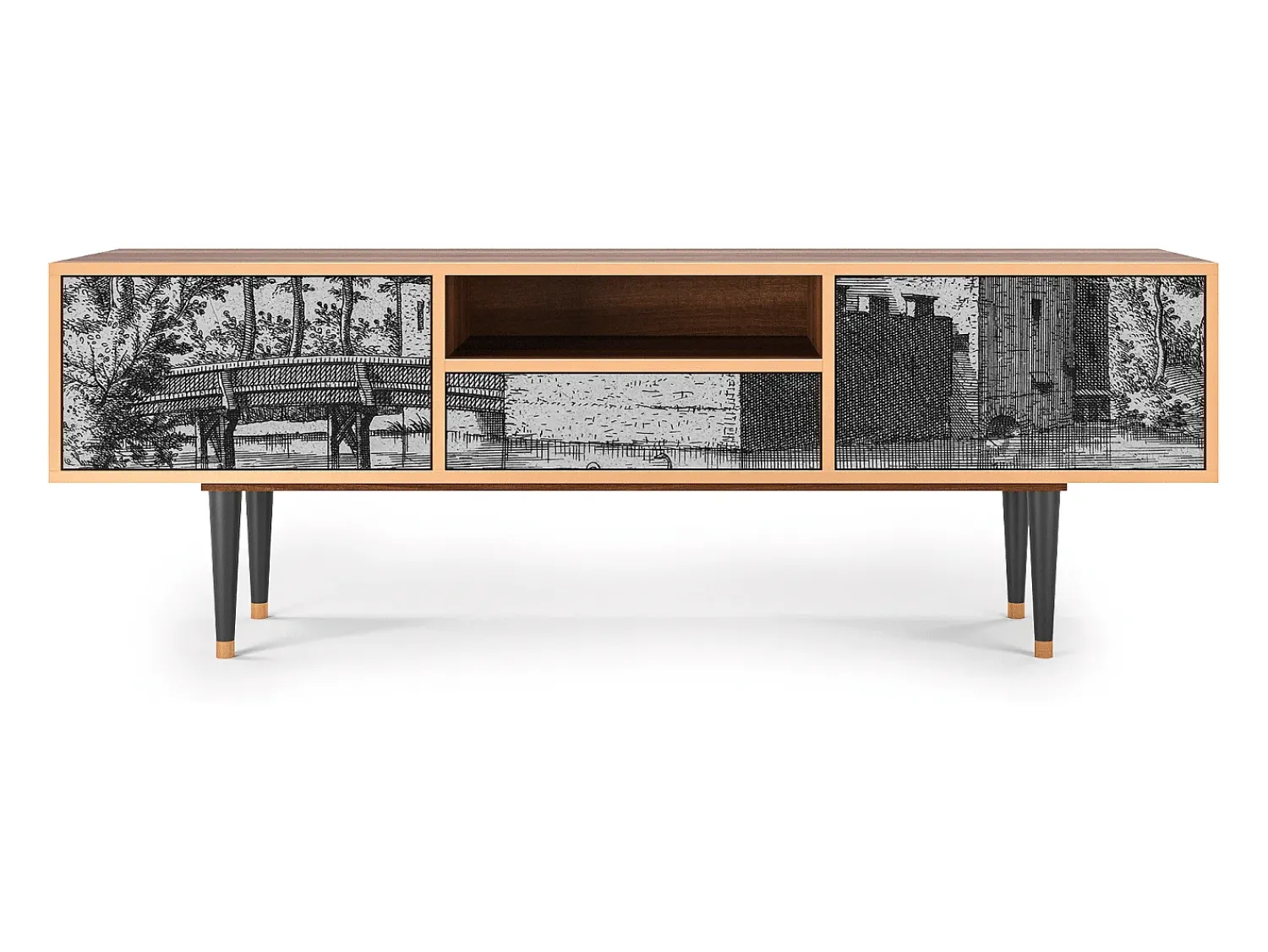 Discount Mueble de TV - 170х59х41 cm - T6 - Castle by Breugel, Nogueira Castanho