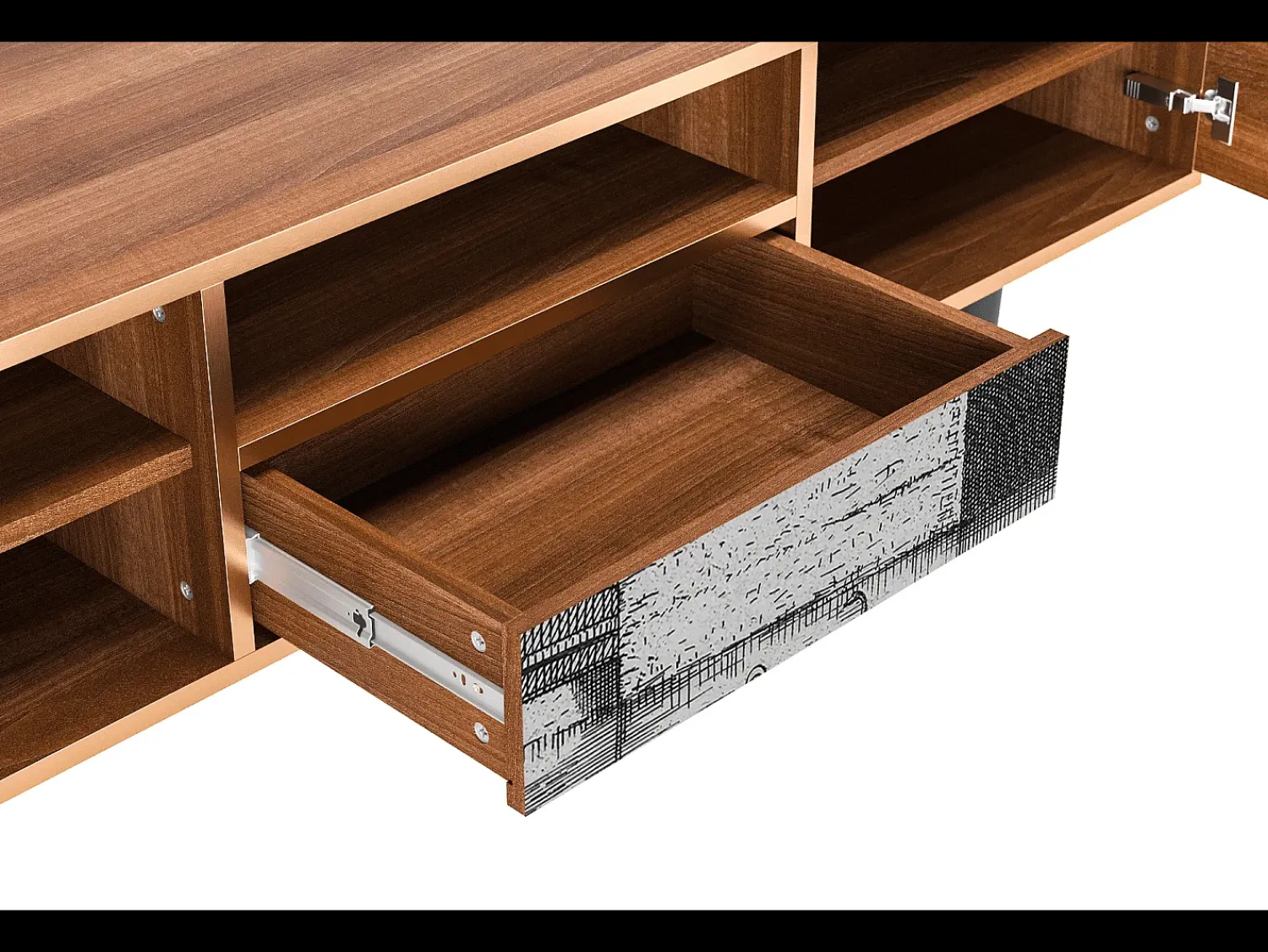 Discount Mueble de TV - 170х59х41 cm - T6 - Castle by Breugel, Nogueira Castanho