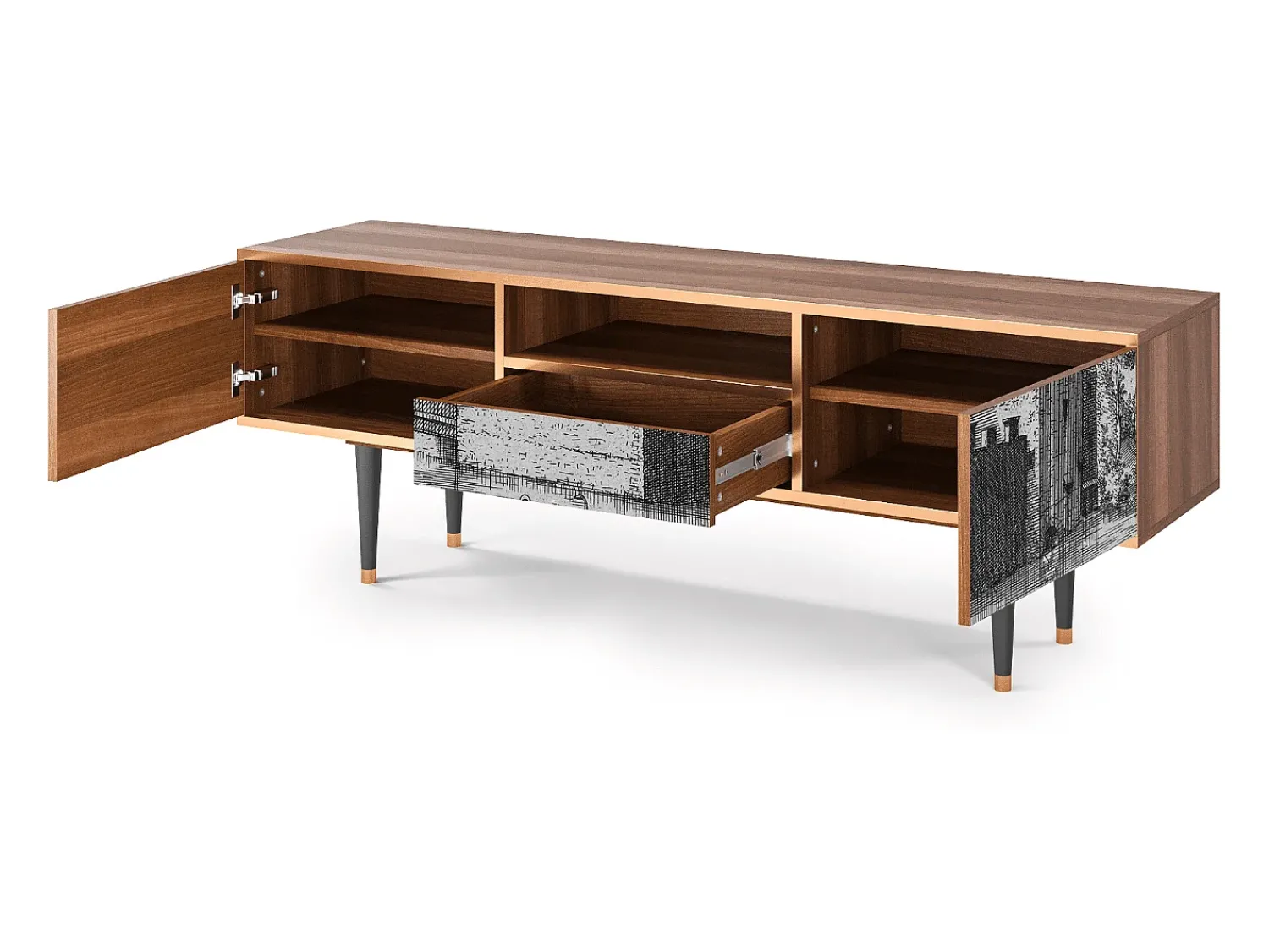 Discount Mueble de TV - 170х59х41 cm - T6 - Castle by Breugel, Nogueira Castanho