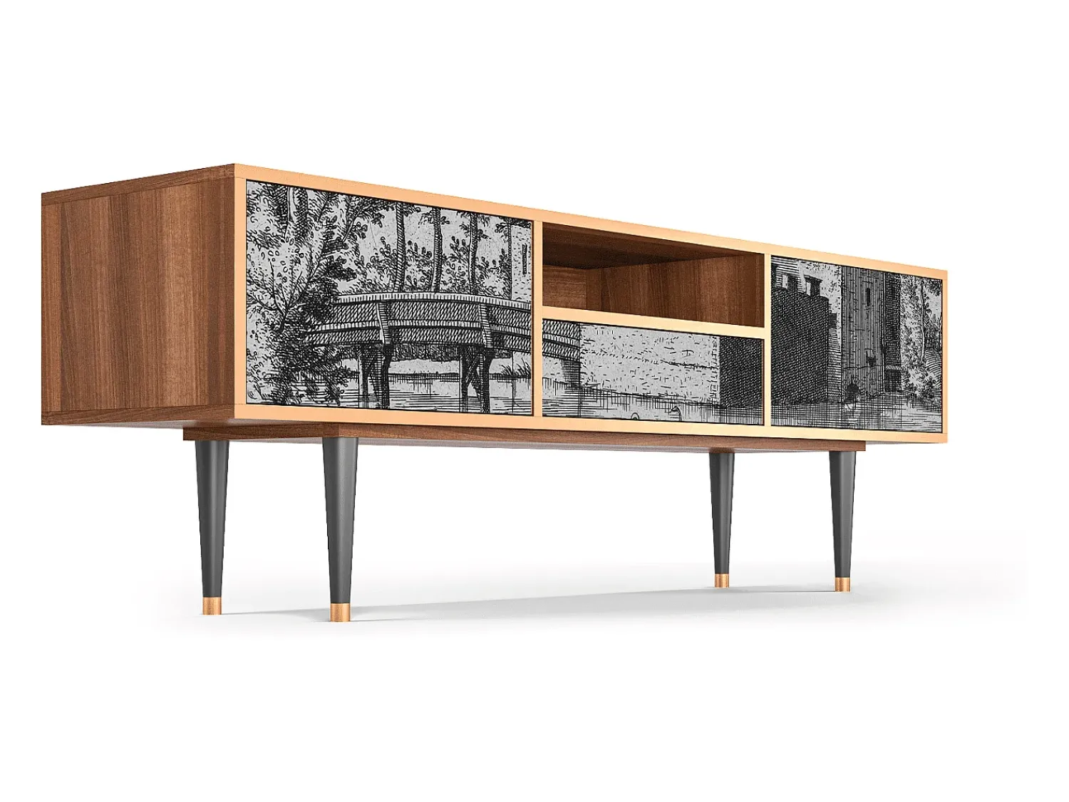 Discount Mueble de TV - 170х59х41 cm - T6 - Castle by Breugel, Nogueira Castanho