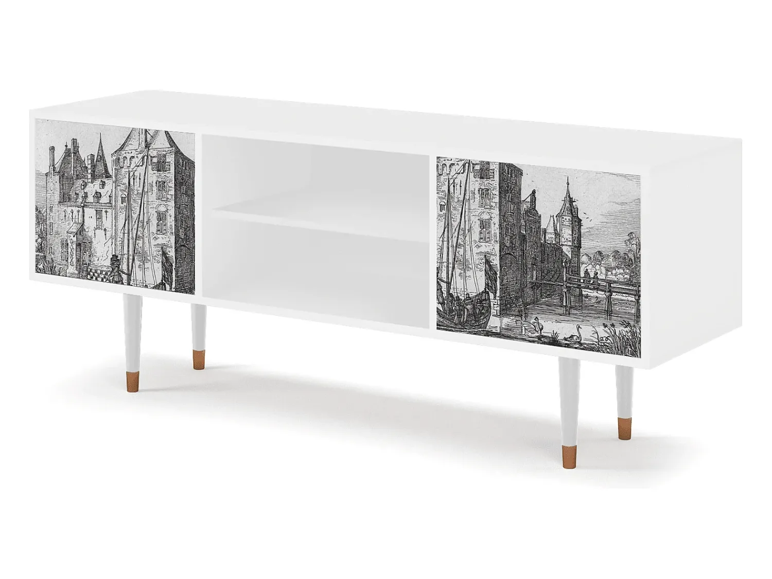Móvel De Tv| Mueble de TV - 170х69х48 cm - T2 - Castle by Breugel, Branco Bege