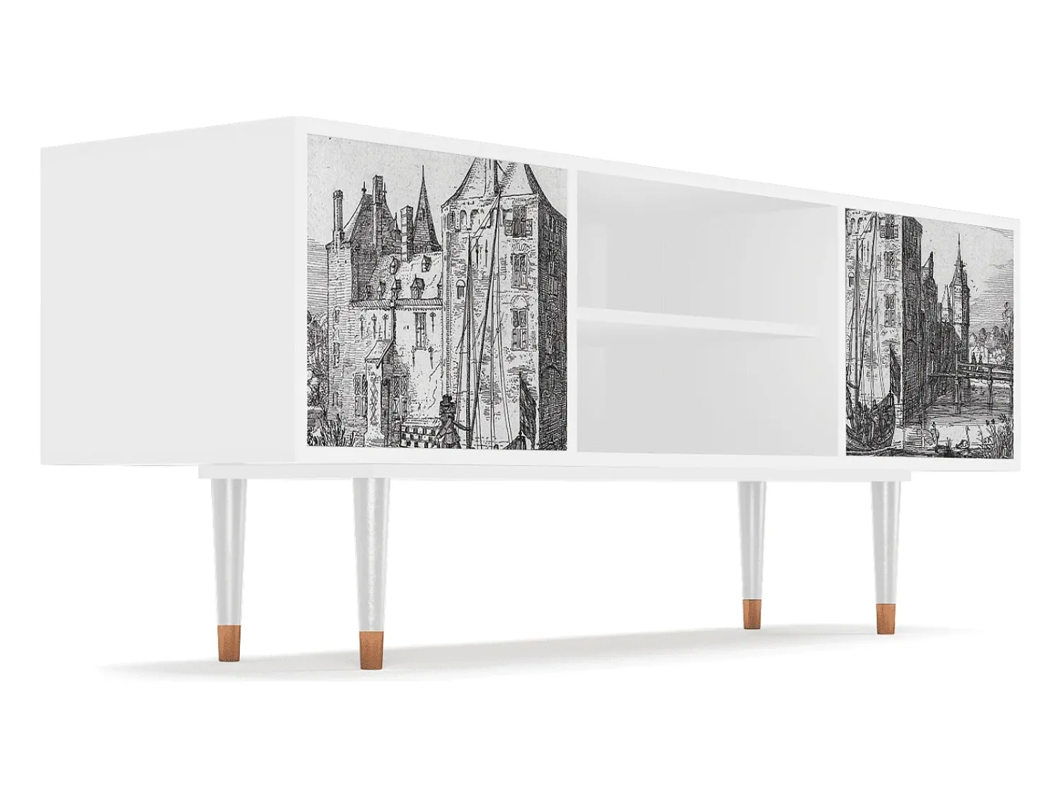 Móvel De Tv| Mueble de TV - 170х69х48 cm - T2 - Castle by Breugel, Branco Bege