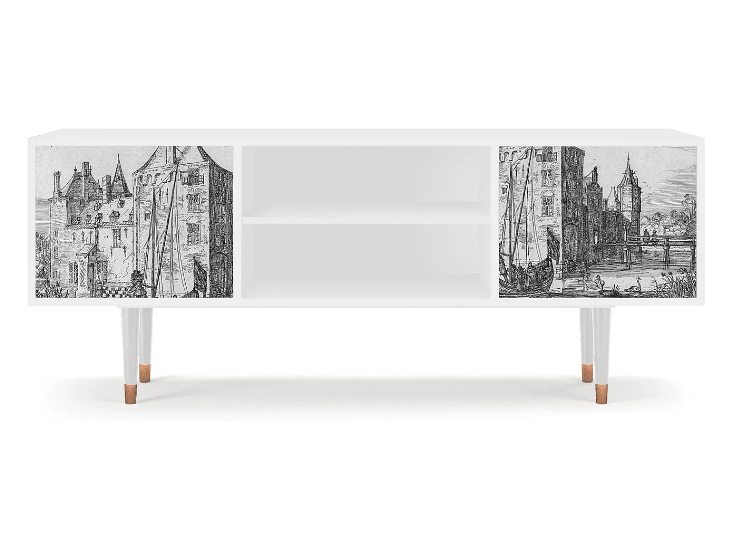 Móvel De Tv| Mueble de TV - 170х69х48 cm - T2 - Castle by Breugel, Branco Bege