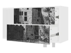 Móvel De Tv| Mueble de TV - 170х69х48 cm - T1 - Castle with Bridge, Branco Bege