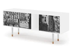 Móvel De Tv| Mueble de TV - 170х69х48 cm - T1 - Castle with Bridge, Branco Bege