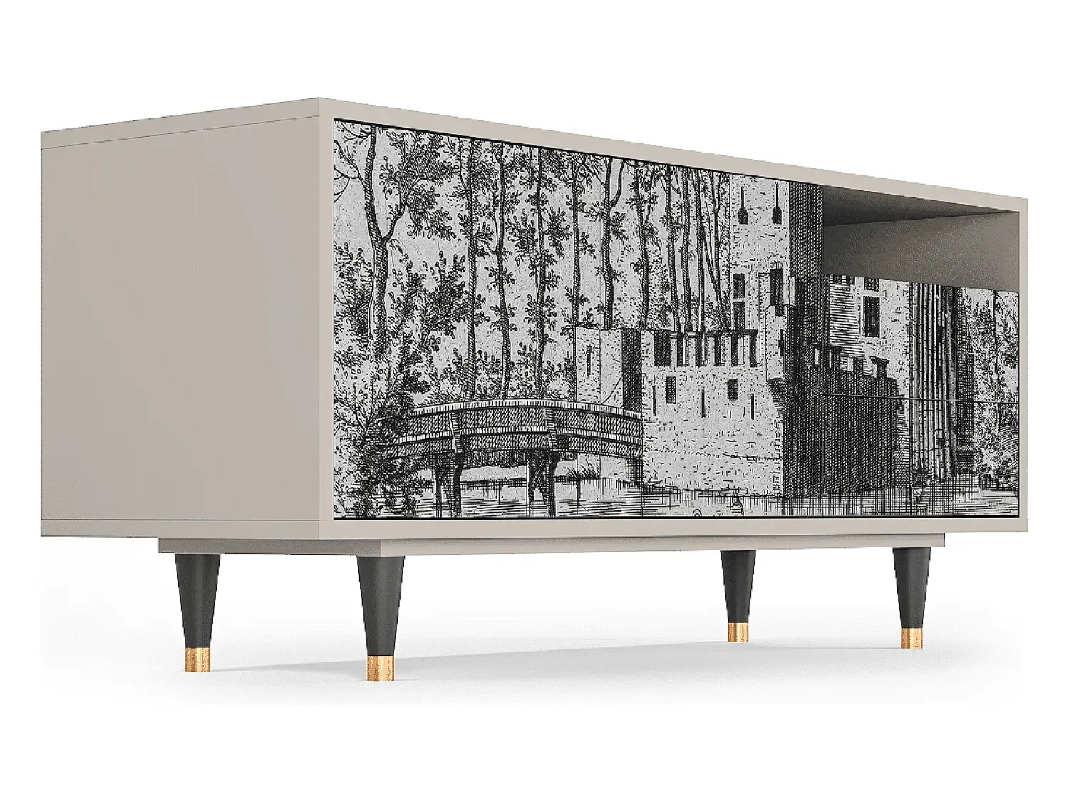 Móvel De Tv* Mueble de TV - 125х56х41 cm - T7 - Castle by Breugel, Areia Bege