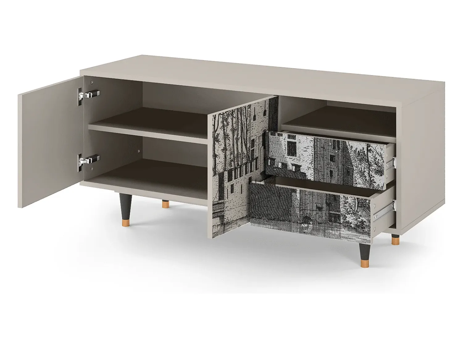 Móvel De Tv* Mueble de TV - 125х56х41 cm - T7 - Castle by Breugel, Areia Bege