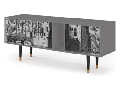 Online Mueble de TV - 170х69х48 cm - T1 - Castle with Bridge, Cinza Cinzento