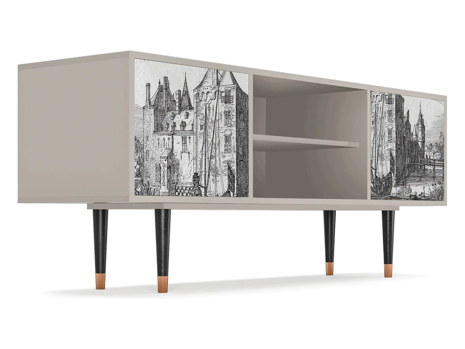 Móvel De Tv| Mueble de TV - 170х69х48 cm - T2 - Castle by Breugel, Areia Bege