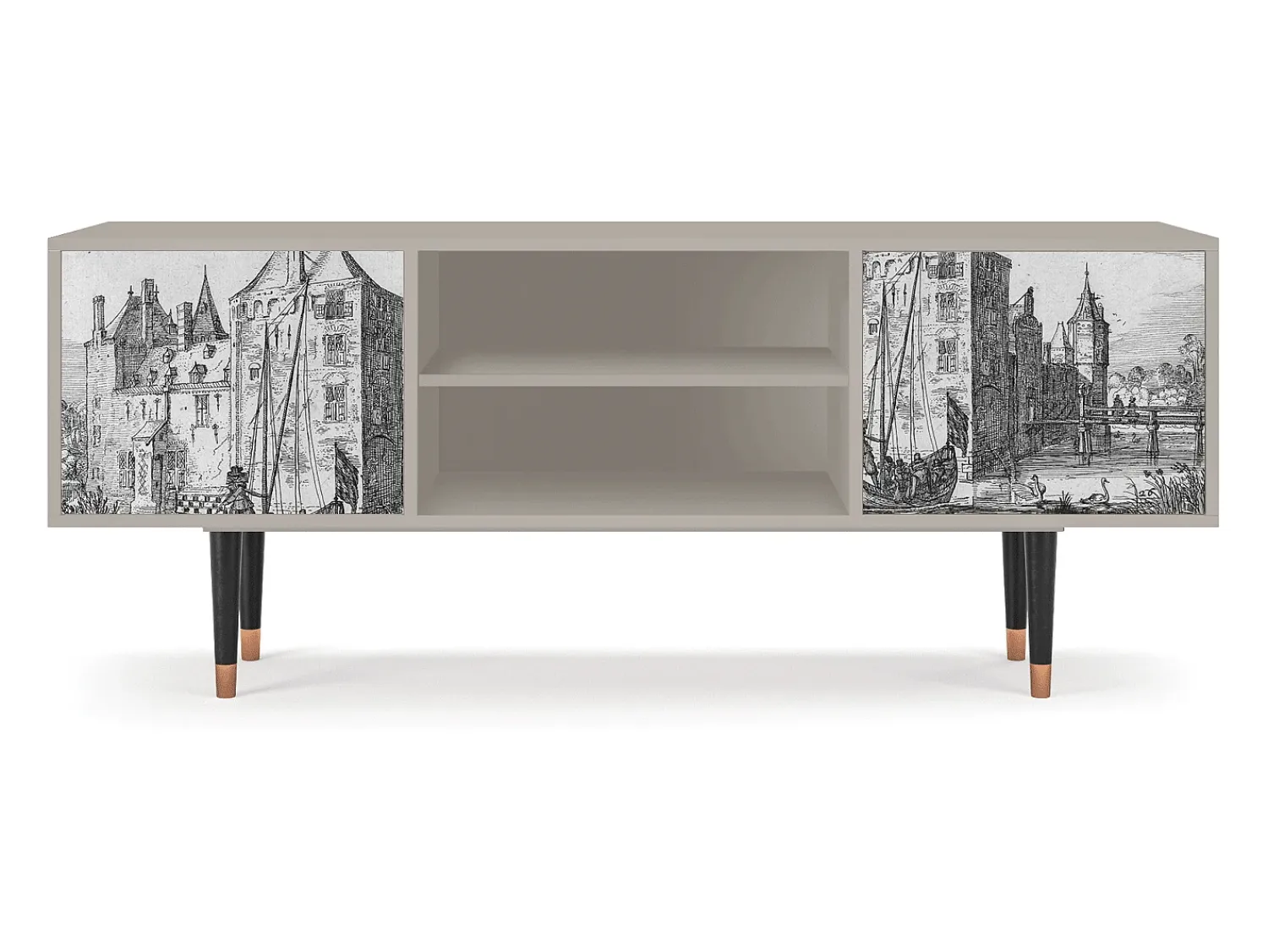 Móvel De Tv| Mueble de TV - 170х69х48 cm - T2 - Castle by Breugel, Areia Bege