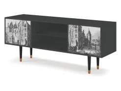 Mueble de TV - 170х69х48 cm - T2 - Castle by Breugel, Antracite Cinza antracite