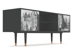 Mueble de TV - 170х69х48 cm - T2 - Castle by Breugel, Antracite Cinza antracite