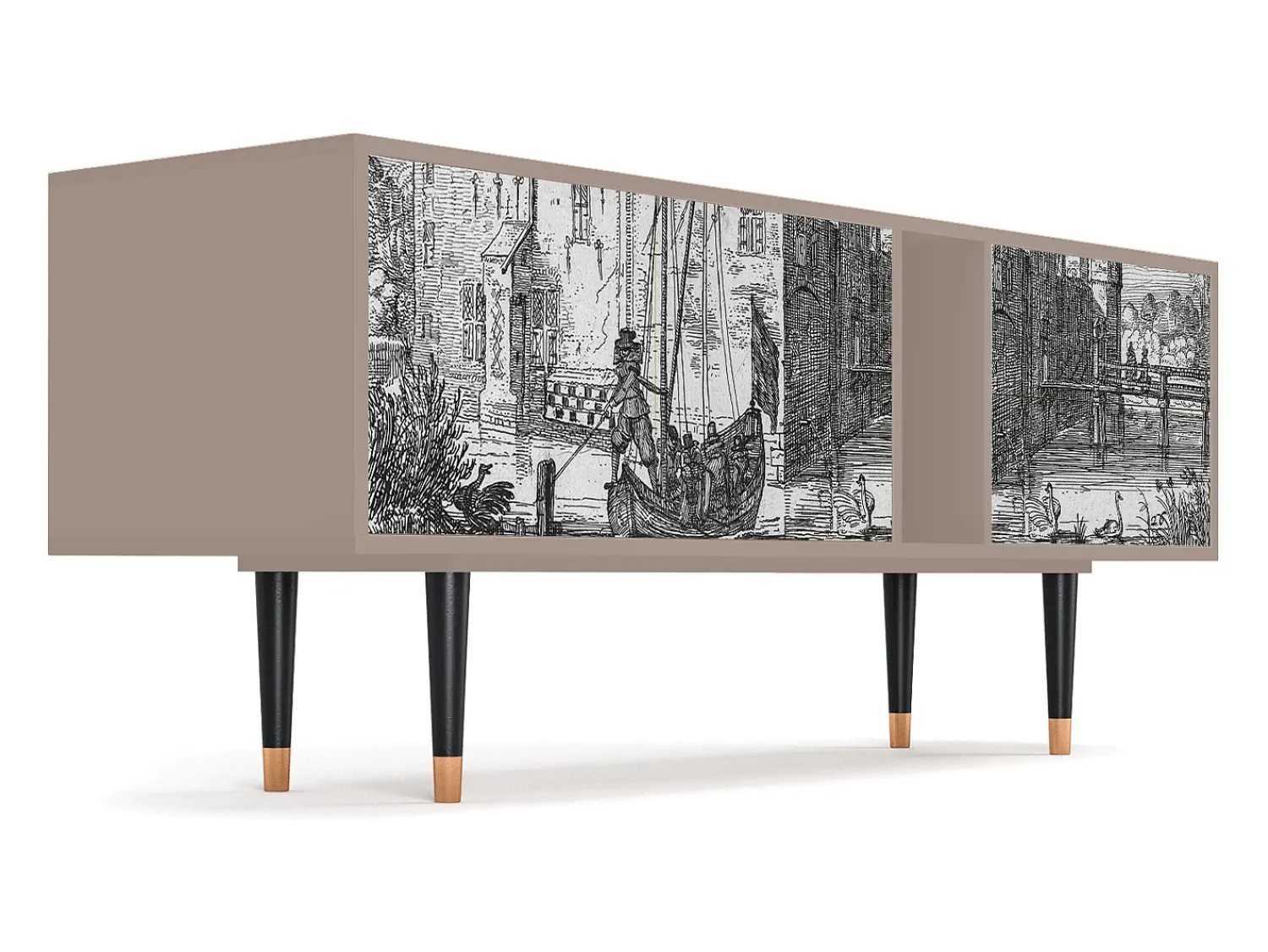 Mueble de TV - 170х69х48 cm - T1 - Castle by Breugel, Latte^ Móvel De Tv