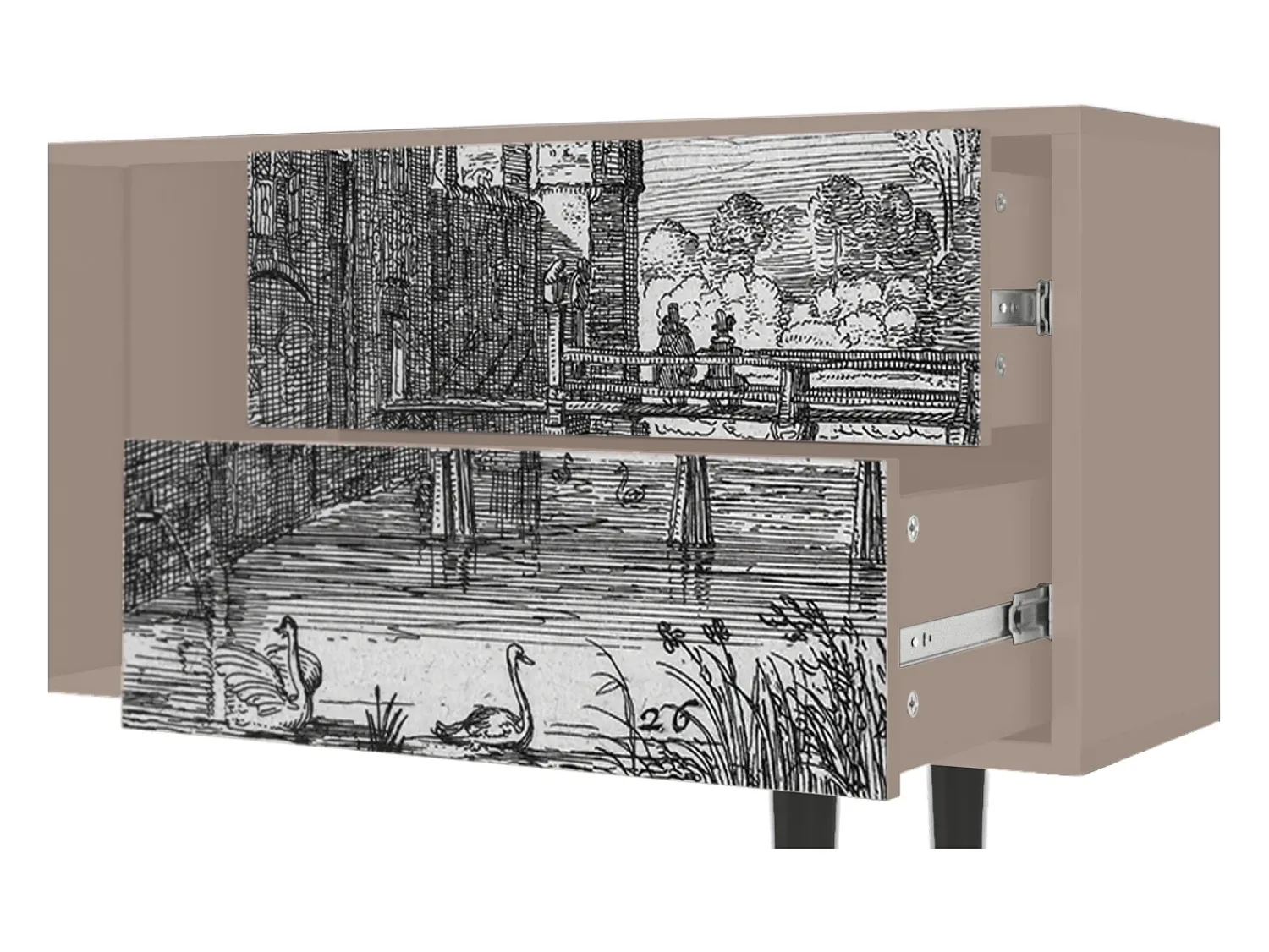 Mueble de TV - 170х69х48 cm - T1 - Castle by Breugel, Latte^ Móvel De Tv