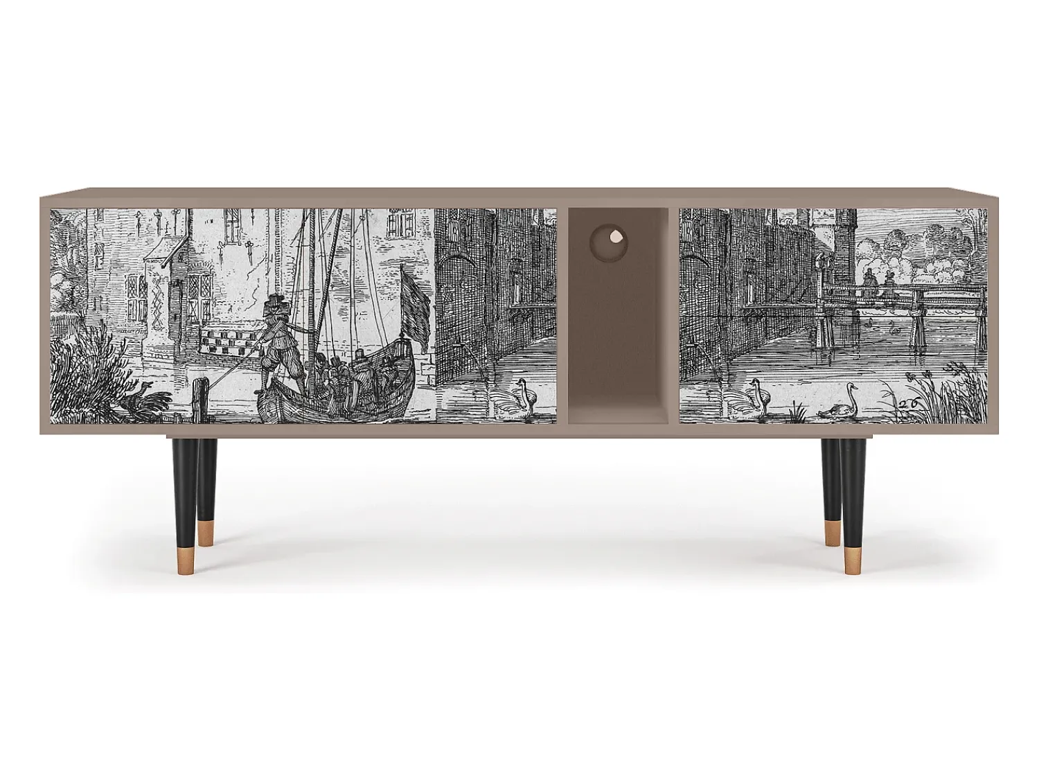 Mueble de TV - 170х69х48 cm - T1 - Castle by Breugel, Latte^ Móvel De Tv