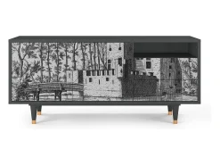 Online Mueble de TV - 125х56х41 cm - T7 - Castle by Breugel, Antracite Cinza antracite