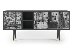 Móvel De Tv* Mueble de TV - 150х69х41 cm - T5 - Castle by Breugel, Antracite Cinza antracite