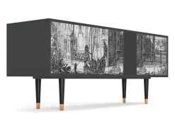 Móvel De Tv* Mueble de TV - 170х69х48 cm - T1 - Castle by Breugel, Antracite Cinza antracite