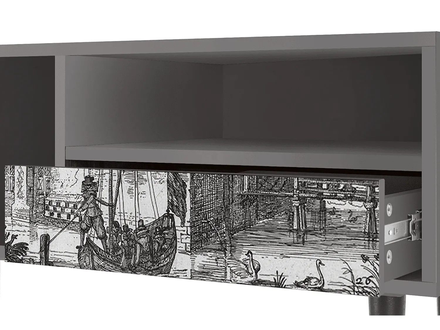 Móvel De Tv| Mueble de TV - 115х59х48 cm - T3 - Castle by Breugel, Cinza Cinzento