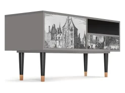 Móvel De Tv| Mueble de TV - 115х59х48 cm - T3 - Castle by Breugel, Cinza Cinzento