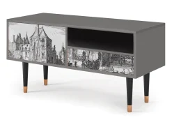 Móvel De Tv| Mueble de TV - 115х59х48 cm - T3 - Castle by Breugel, Cinza Cinzento