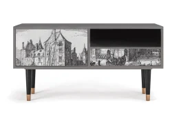 Móvel De Tv| Mueble de TV - 115х59х48 cm - T3 - Castle by Breugel, Cinza Cinzento