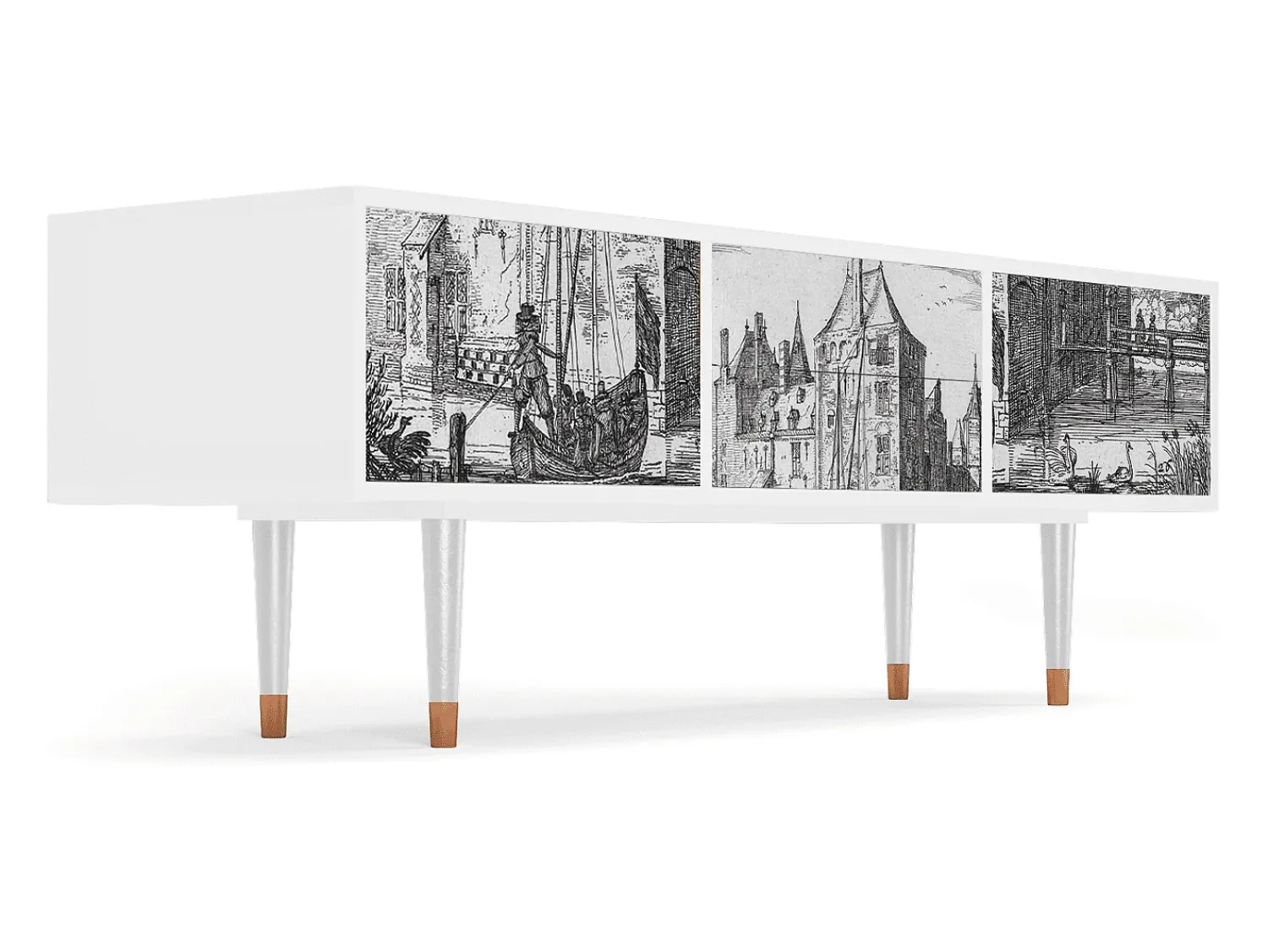 Hot Mueble de TV - 170х59х48 cm - T4 - Castle by Breugel, Branco Bege