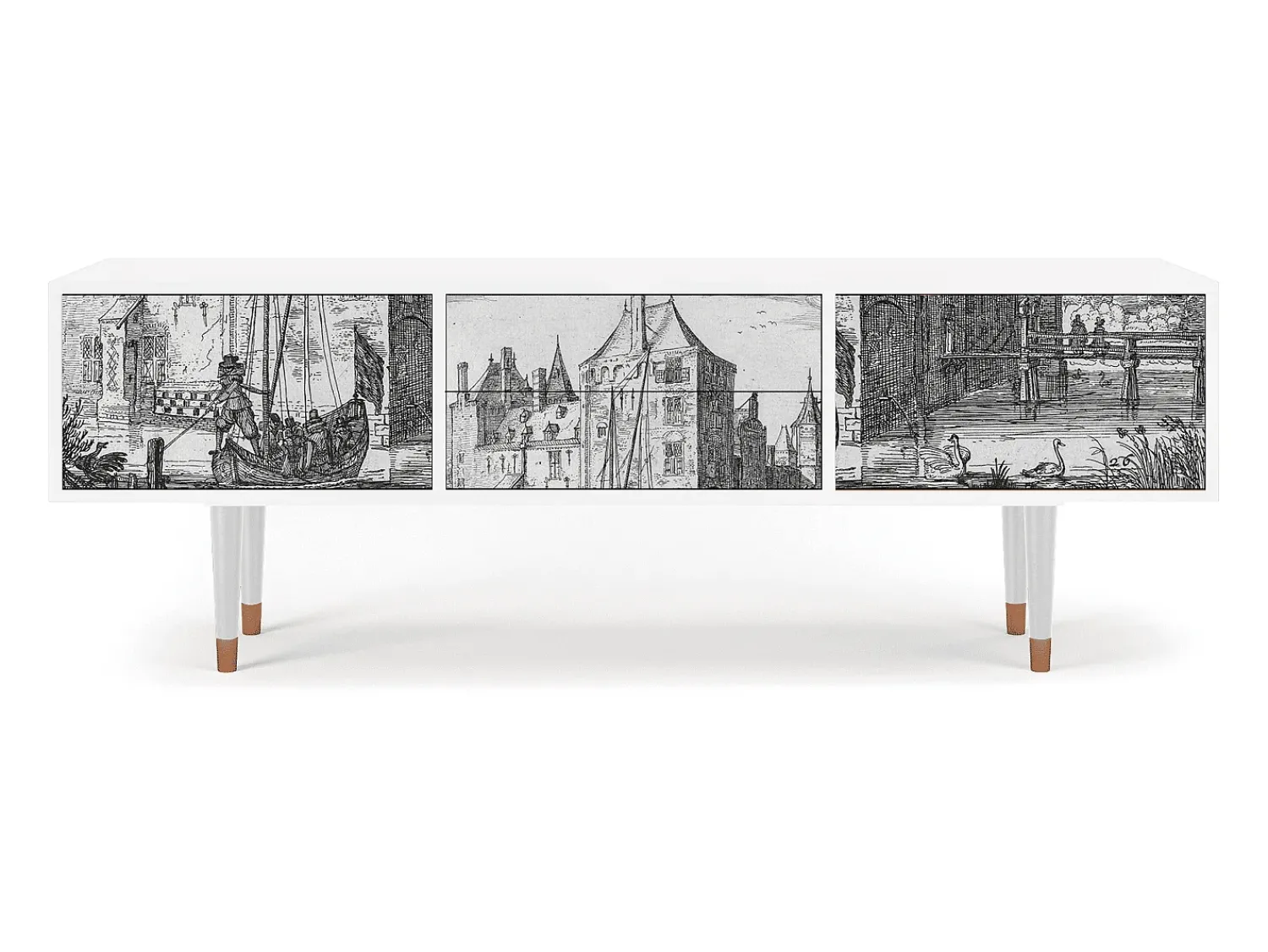 Hot Mueble de TV - 170х59х48 cm - T4 - Castle by Breugel, Branco Bege