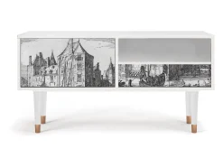 Móvel De Tv* Mueble de TV - 115х59х48 cm - T3 - Castle by Breugel, Branco Bege
