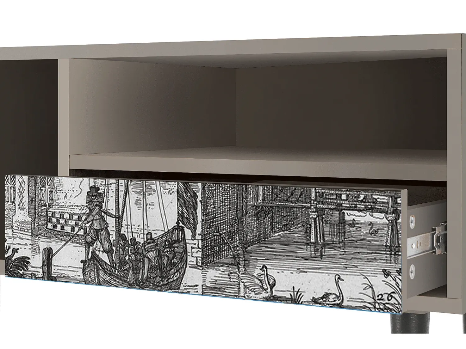 Móvel De Tv* Mueble de TV - 115х59х48 cm - T3 - Castle by Breugel, Areia Bege