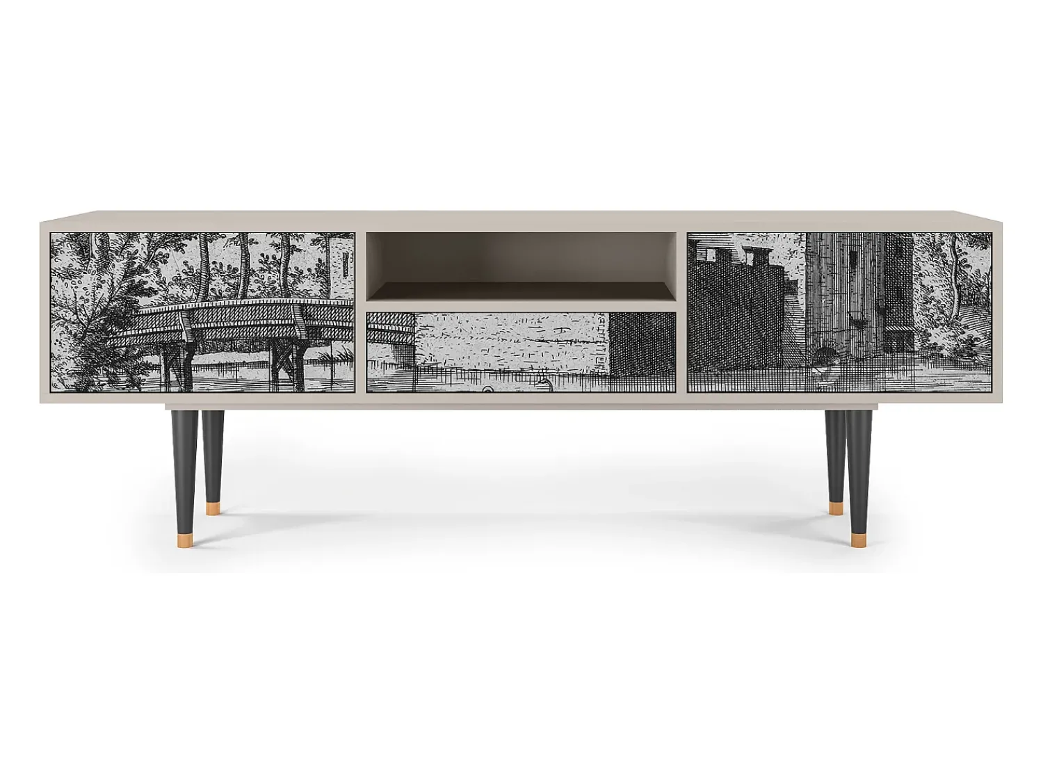Mueble de TV - 170х59х41 cm - T6 - Castle by Breugel, Areia^ Móvel De Tv