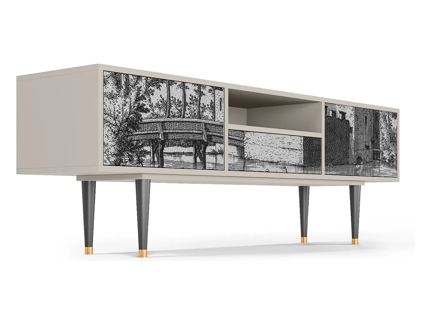 Mueble de TV - 170х59х41 cm - T6 - Castle by Breugel, Areia^ Móvel De Tv